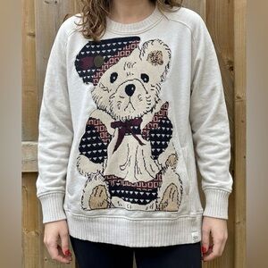 AERIE Upcycled Oversized “Beary Cute" Sweatshirt - Size XS
